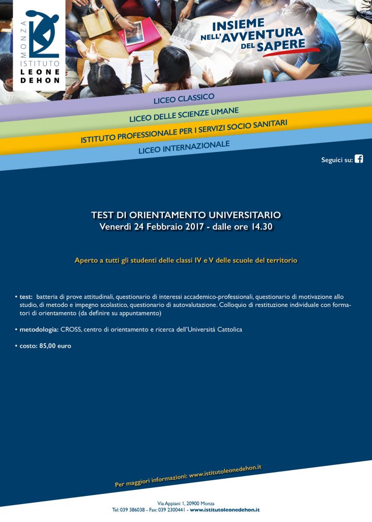Locandina test orientamento LQ